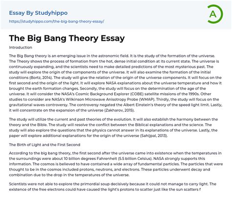 The Big Bang Thesis .